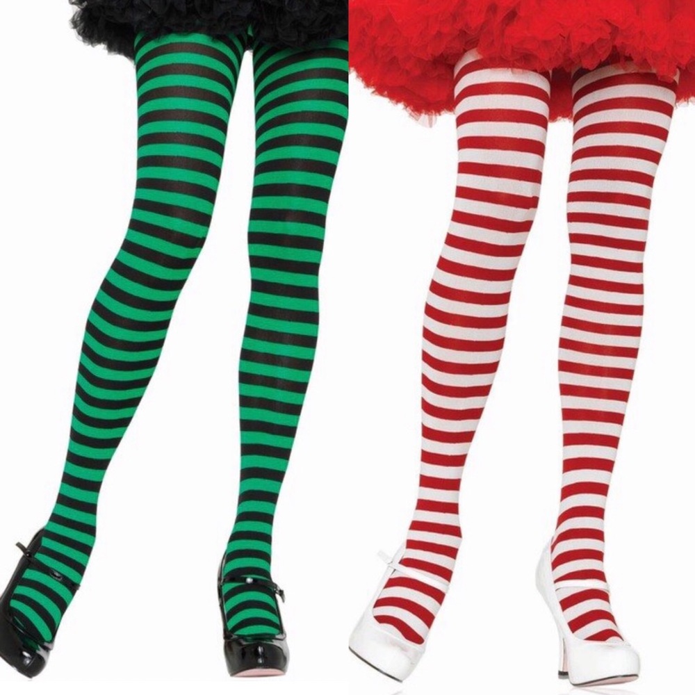 Plus size set of stripe stockings US 14